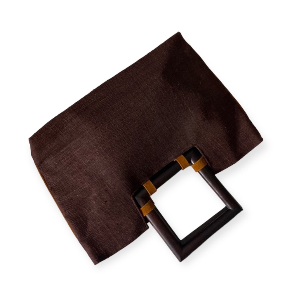 Thailand Made Hemp Wooden Top Handle Purse